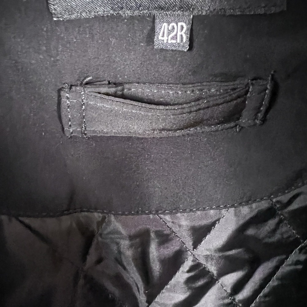 Viero Richi Men's Long Rain Overcoat Hooded Lined Black Size 42R - Picture 14 of 16